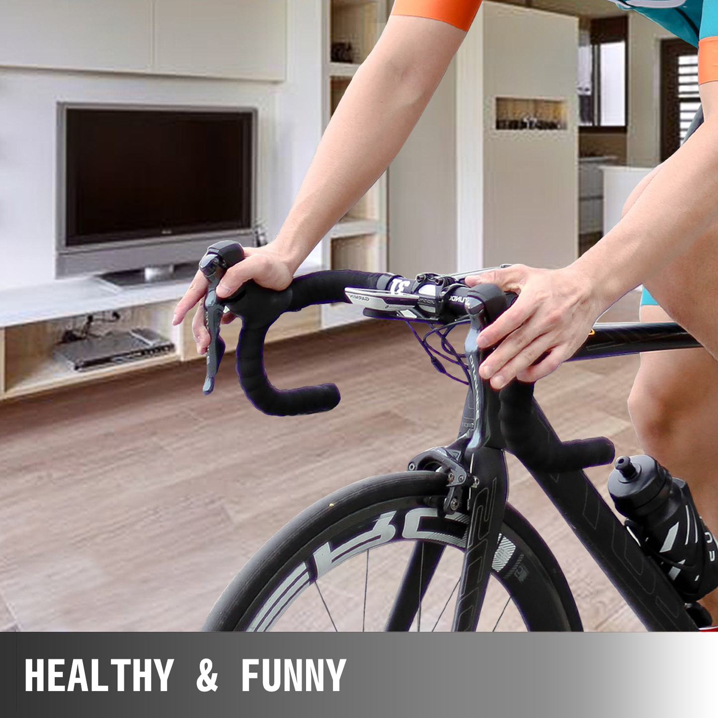 VEVOR Magnetic Indoor Bike Trainer Stand 750W Fluid Resistance 330LBS Bicycle Rear Easel Fits for Wheels 26"-29" Riding Exercise