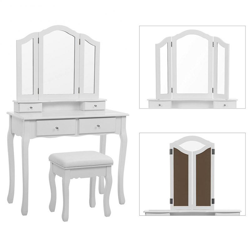 Dressing Table Minimalism Bedroom Modern Vanity Makeup Dresser with Mirrored Furniture Coiffeuse Organizer HWC