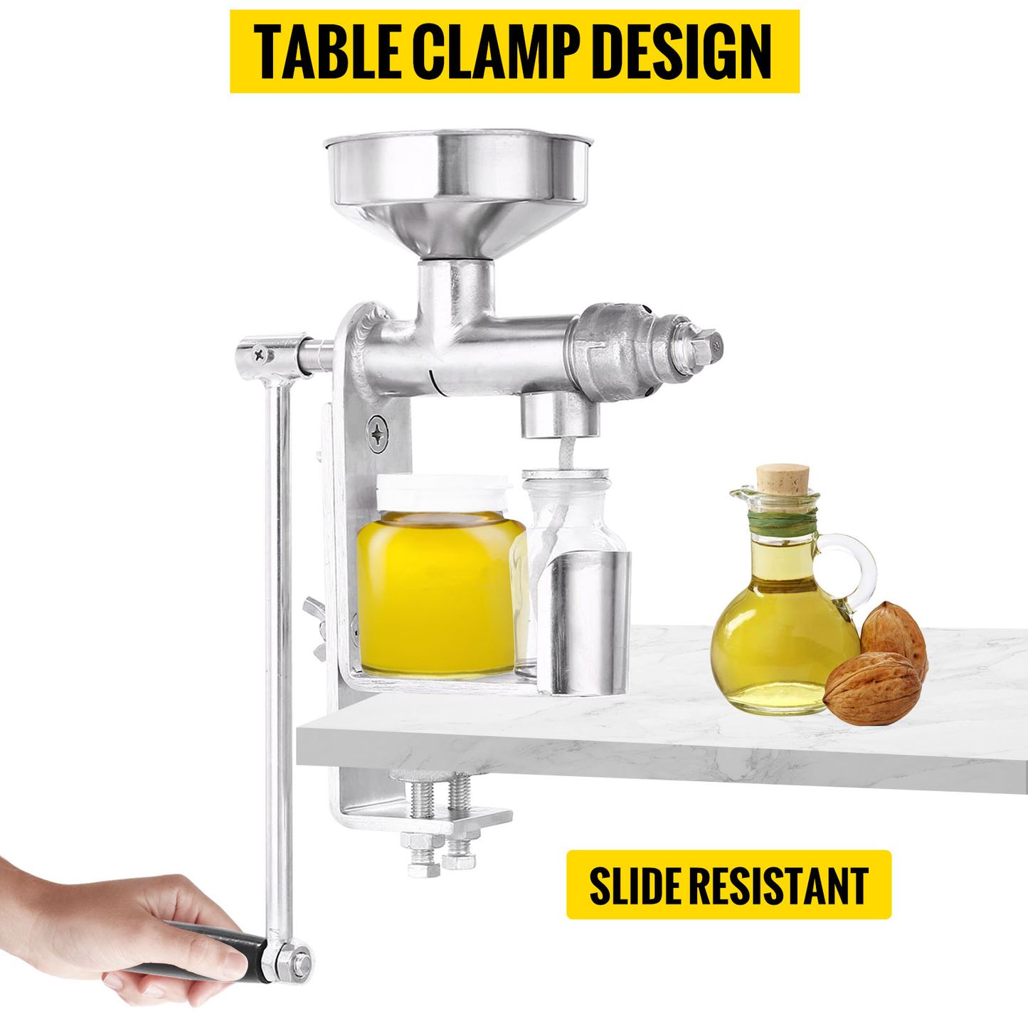 Manual Oil Press Machine 304 Stainless Steel for DIY Seed Nut Peanut Oil Expeller Extractor Household Cold Oil Extractor