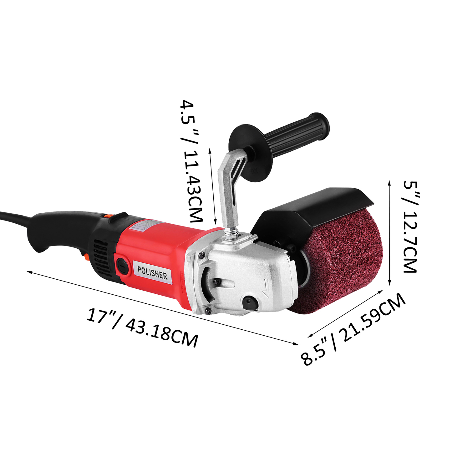 1200W Electric Multi-Function Burnishing Polishing Machine 3000RPM Brushing Wheel Polisher for Polishing Sanding Finishing