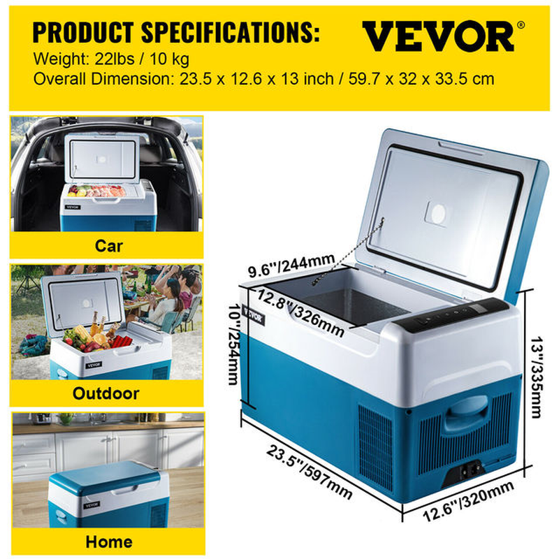 20L 22L 35L 45L 55L Car Refrigerator Mini Fridge Freezer Portable Compressor Cooler 12/24V DC 110-240V Ice Box for Camping