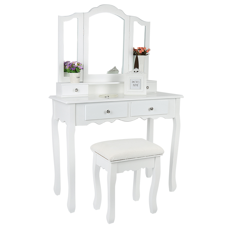 Dressing Table Minimalism Bedroom Modern Vanity Makeup Dresser with Mirrored Furniture Coiffeuse Organizer HWC