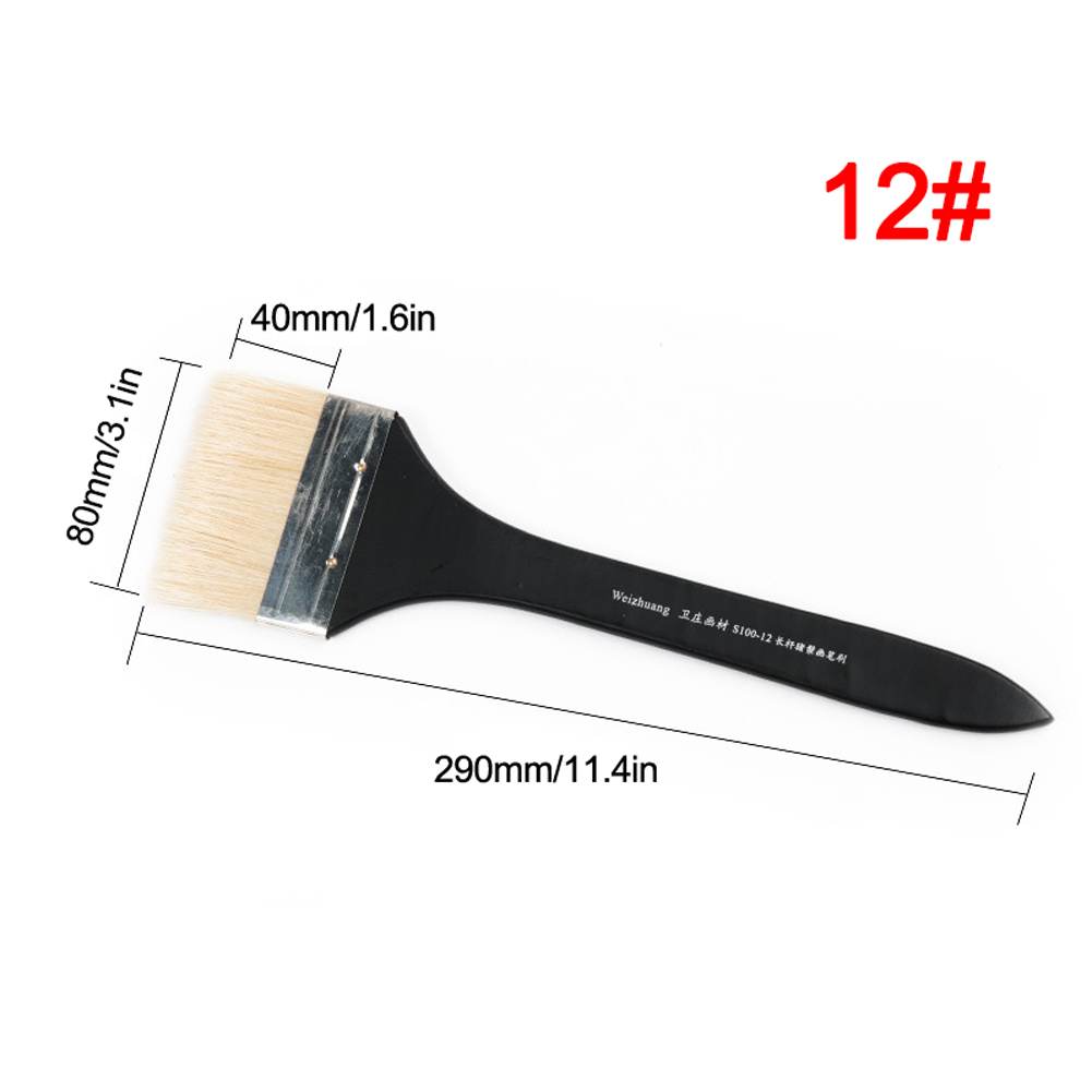 12Pcs Bristles Long Rod Brushes Set Gouache Acrylic Board Painting Brush Cleaning Removal Multi-Function Practical Brushes Set