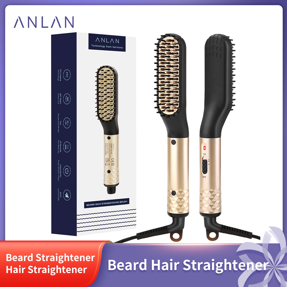 Instant beard comb outlet straightener