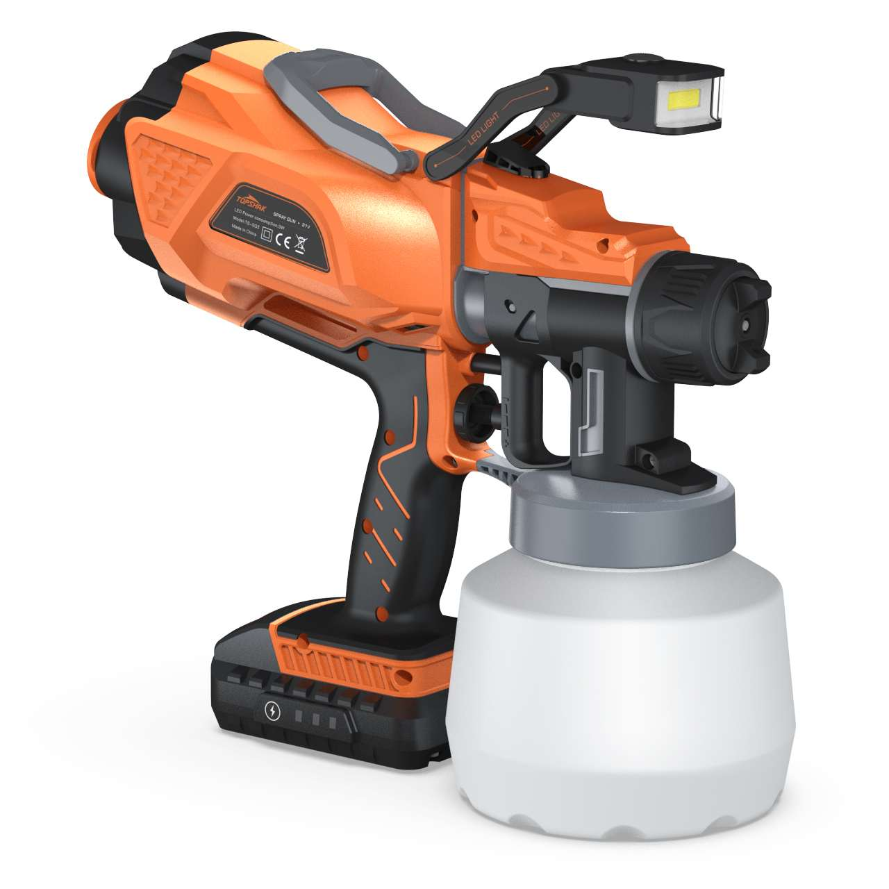 1200ML Cordless Electric Spray Gun W/3 Sizes Copper Nozzle Flow Control Airbrush High Power Paint Sprayer with 2000Mah Lithium