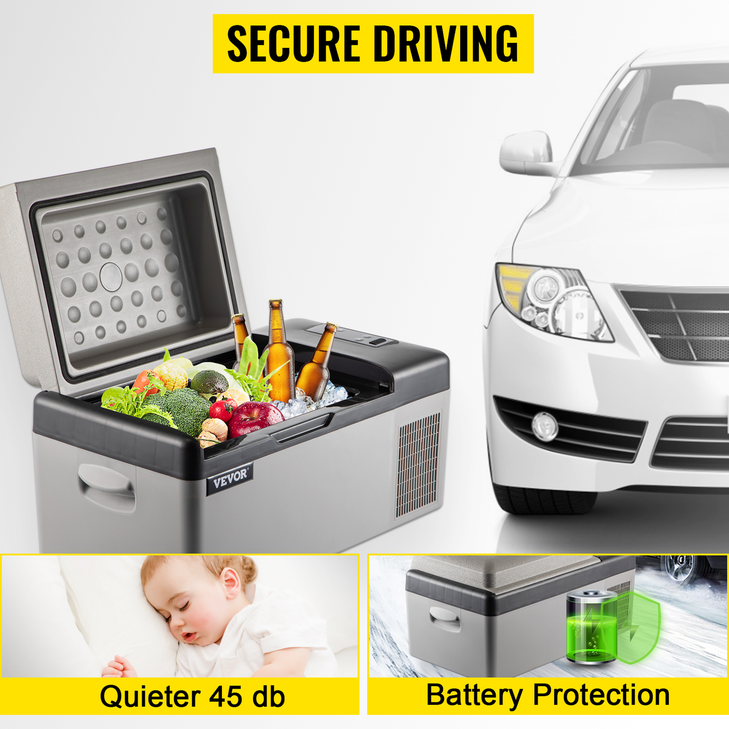20L 22L 35L 45L 55L Car Refrigerator Mini Fridge Freezer Portable Compressor Cooler 12/24V DC 110-240V Ice Box for Camping