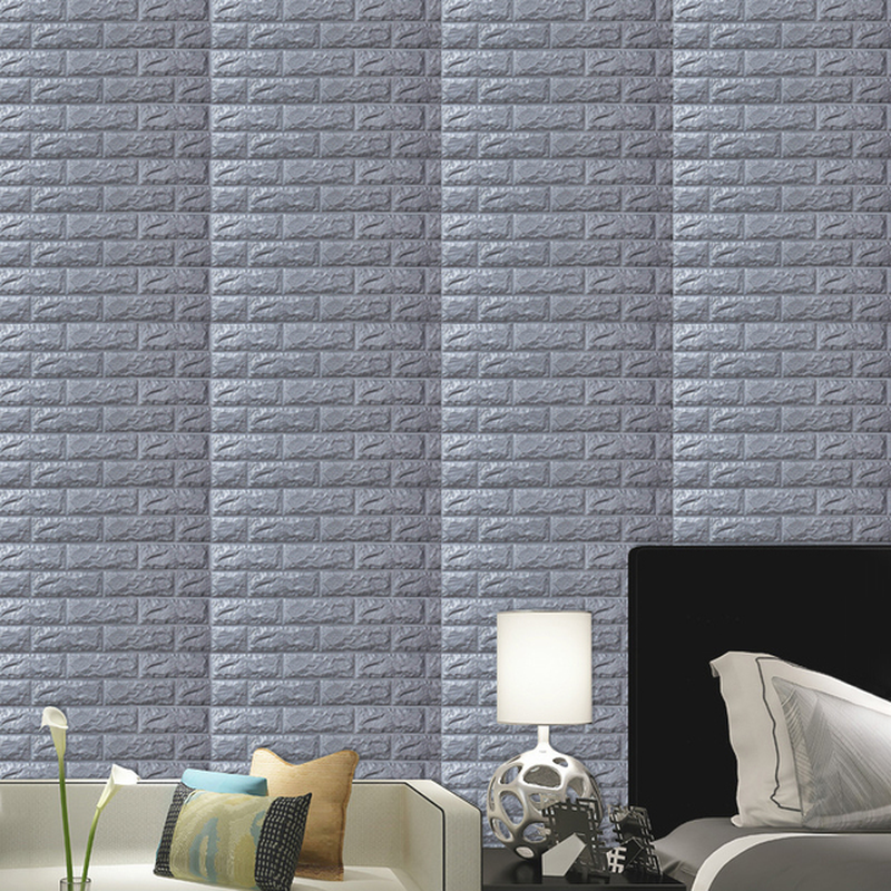 10Pcs 3D Wall Sticker Imitation Brick Bedroom Decoration Waterproof Self Adhesive Wallpaper for Living Room Kitchen TV Backdrop