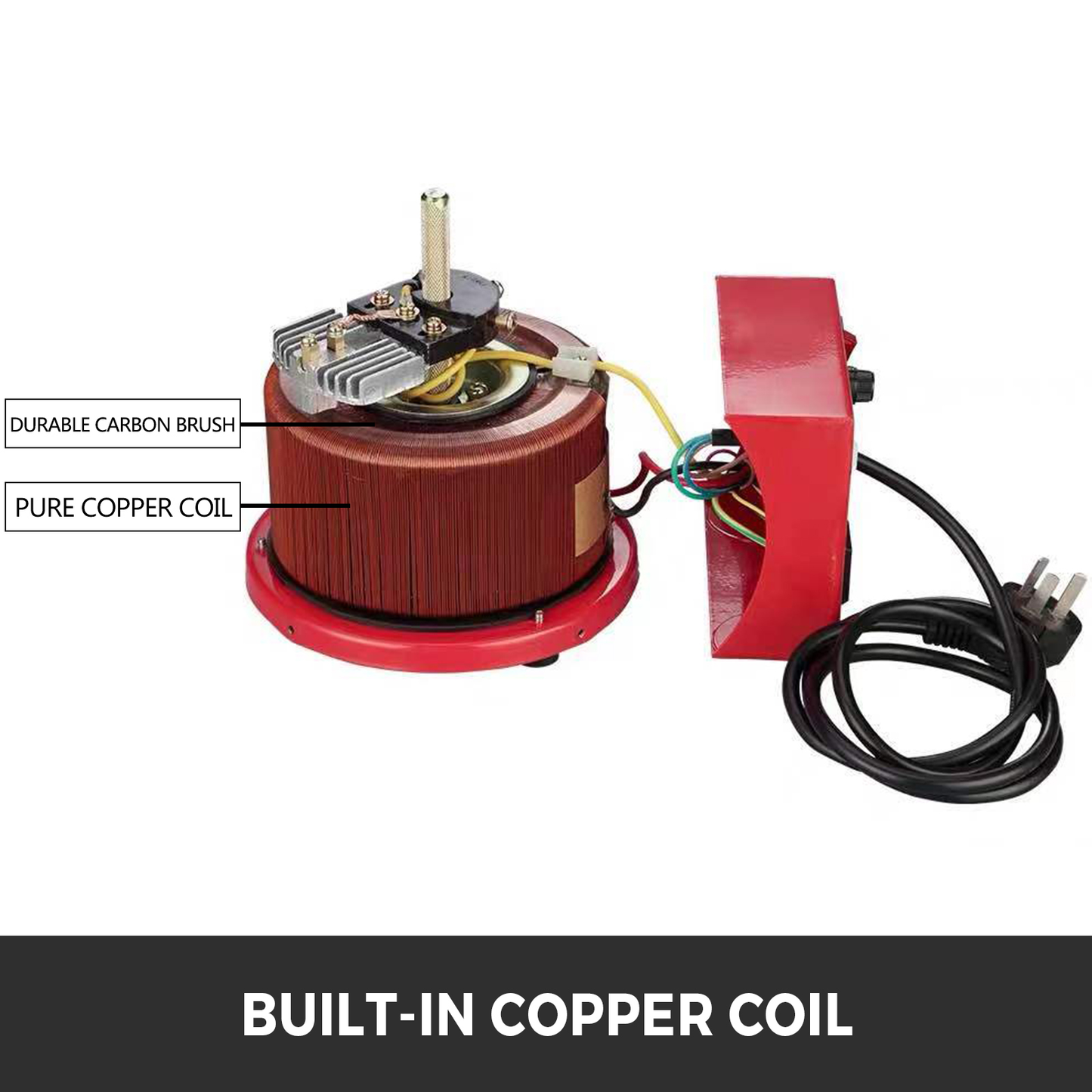 VEVOR Variac Variable Transformer AC Voltage Regulator Transformer Converter 500VA-3000VA Built-In Copper Coil for Power Supply