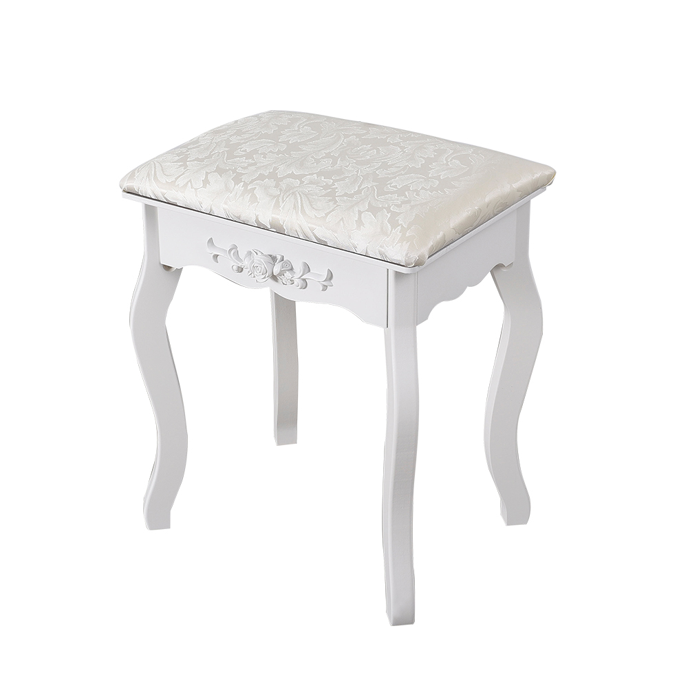 7 Drawers Retro Carved Dressing Table with Stool,Tri-Fold,Adjustable Makeup Mirrors,Europe Style Bedroom Furniture,Fast Shipping