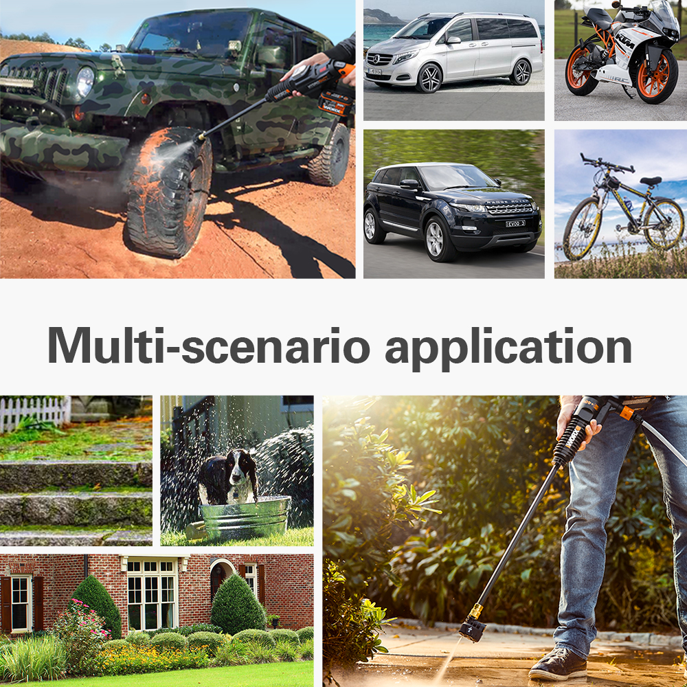 20V Brushless Hydroshot WG630E Crodless Car Washer Rechargeable High Pressure High Flow Spray Gun Portable Cleaner Washing