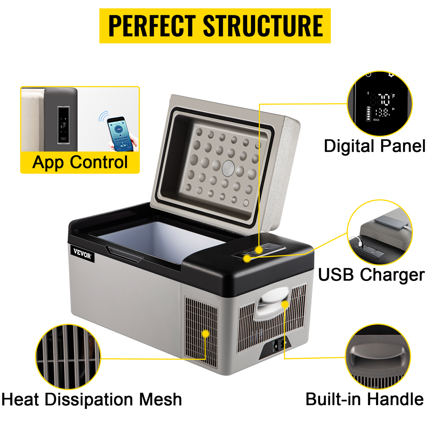 20L 22L 35L 45L 55L Car Refrigerator Mini Fridge Freezer Portable Compressor Cooler 12/24V DC 110-240V Ice Box for Camping