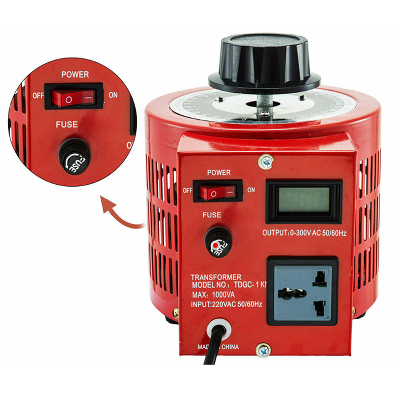 VEVOR Variac Variable Transformer AC Voltage Regulator Transformer Converter 500VA-3000VA Built-In Copper Coil for Power Supply