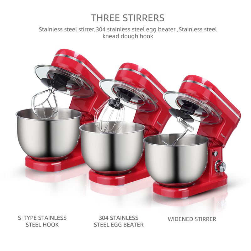 1200W 5L Electric Kitchen Food Stand Mixer Stainless Steel Bowl 6 Speed Cream Egg Whisk Whip Dough Kneading Food Mixer