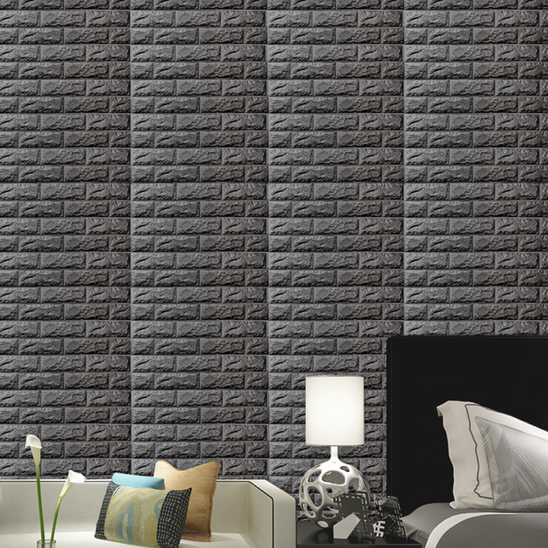 10Pcs 3D Wall Sticker Imitation Brick Bedroom Decoration Waterproof Self Adhesive Wallpaper for Living Room Kitchen TV Backdrop