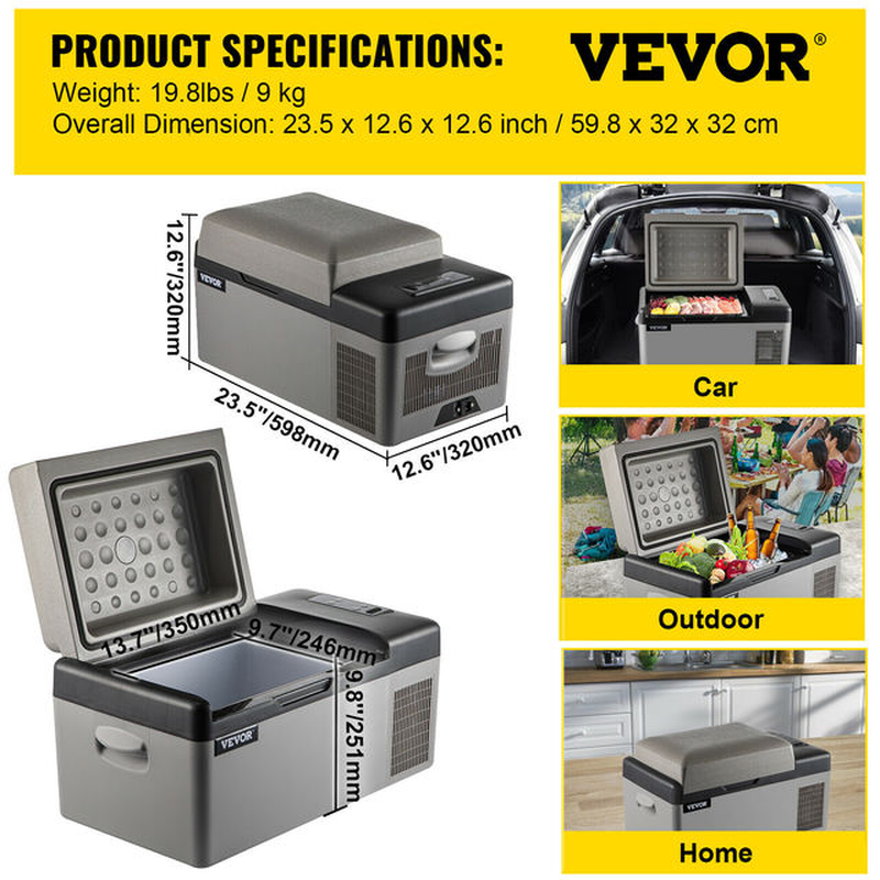20L 22L 35L 45L 55L Car Refrigerator Mini Fridge Freezer Portable Compressor Cooler 12/24V DC 110-240V Ice Box for Camping