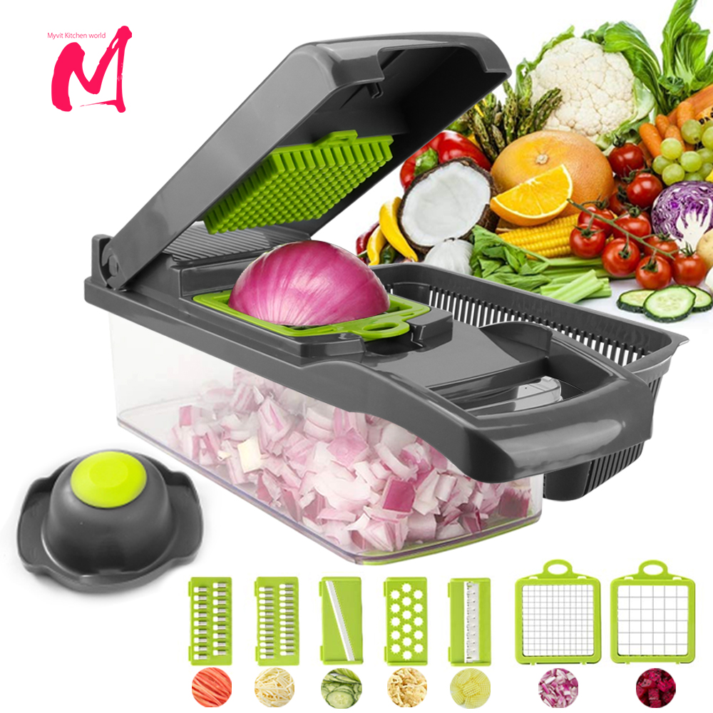 1pc Multi-functional Vegetable Chopper, With Blade For Dicing, Slicing,  Onion And Carrot Chopping, Potato And Cucumber Slicer, For Kitchen Use