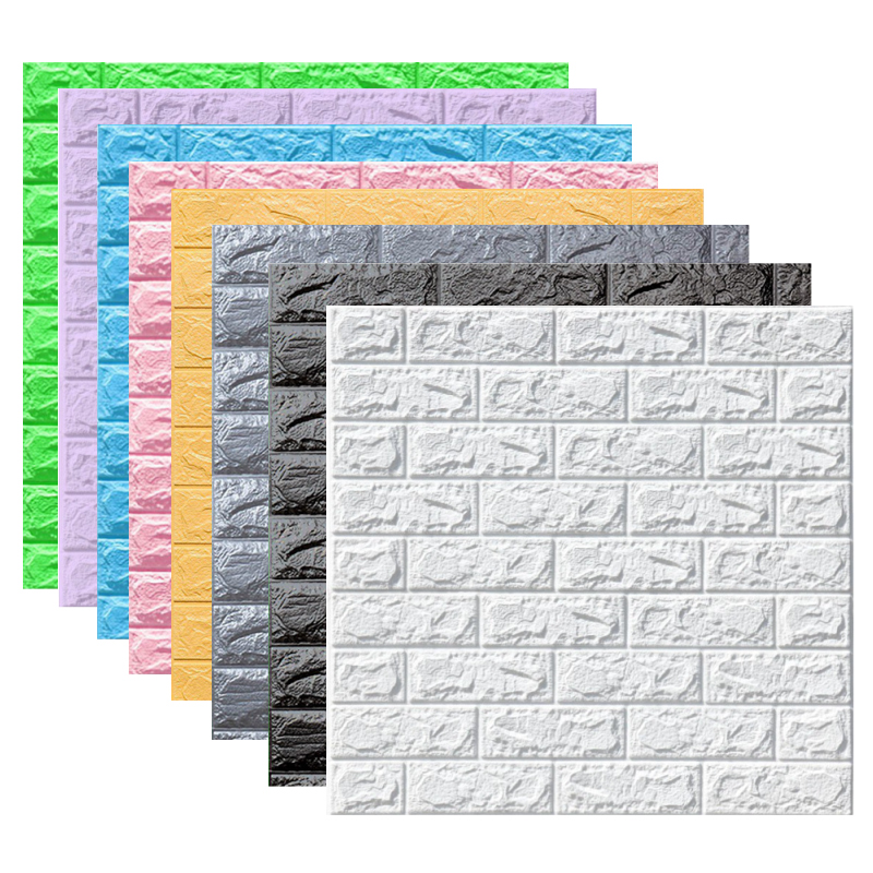 10Pcs 3D Wall Sticker Imitation Brick Bedroom Decoration Waterproof Self Adhesive Wallpaper for Living Room Kitchen TV Backdrop