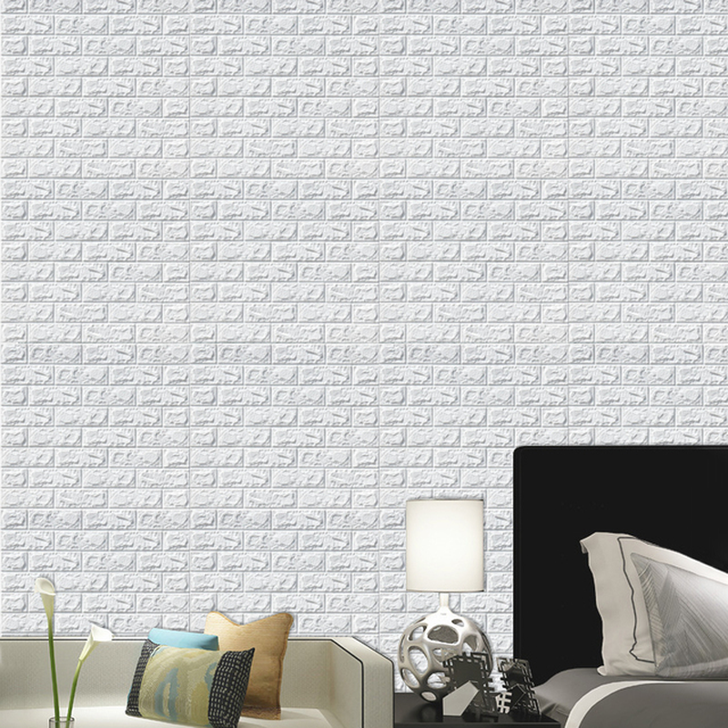 10Pcs 3D Wall Sticker Imitation Brick Bedroom Decoration Waterproof Self Adhesive Wallpaper for Living Room Kitchen TV Backdrop