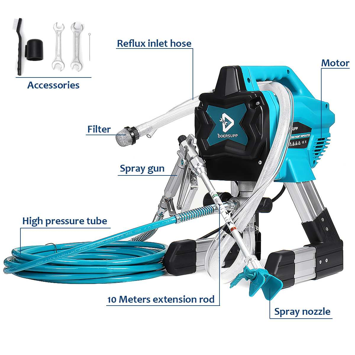 2021 NEW High-Pressure Airless Spraying Machine Professional Spray Gun Paint Sprayer Airbrush Home Painting Tool Internal-Feed