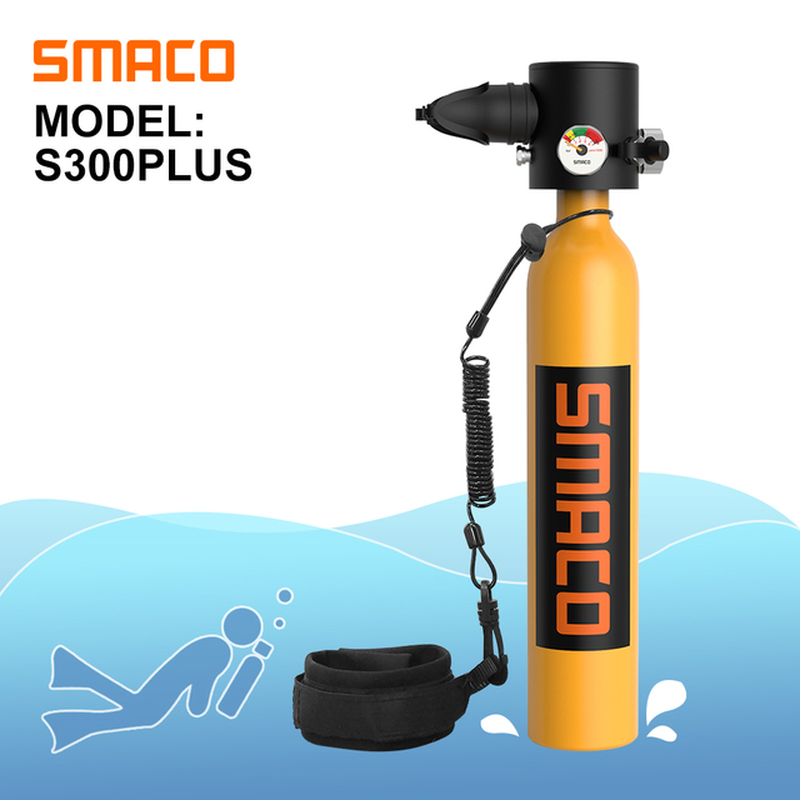 S300Plus 0.5L Scuba Diving Tank Equipment Oxygen Tank Cylinder Set Hand Pump for Snorkeling Breath Scuba Diving Equipment