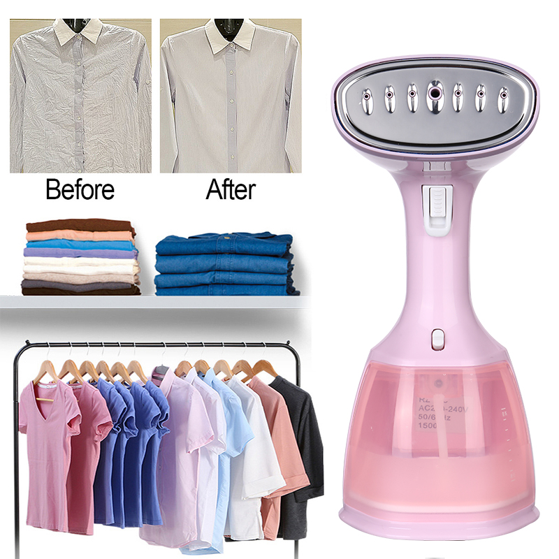 Steam Iron Garment Steamer Handheld Fabric 1500W Travel Vertical 280Ml Mini Portable Home Travelling for Clothes Ironing