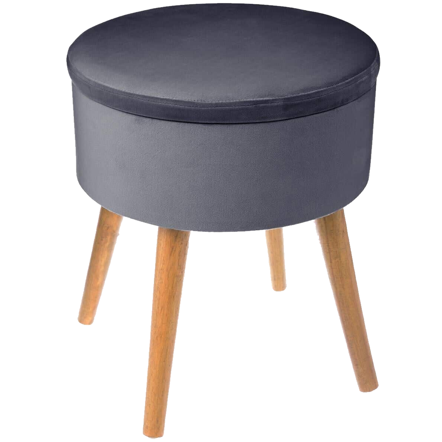 Storage Velvet Stool Made of Polyester Atmosphera 36X44 Cm Color Blue/Yellow/Gray