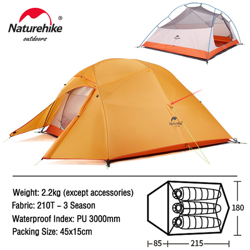 Cloud up Series Tent Ultralight 20D Nylon Camping Tent Waterproof Outdoor Hiking Travel Tent Backpacking Cycling Tent