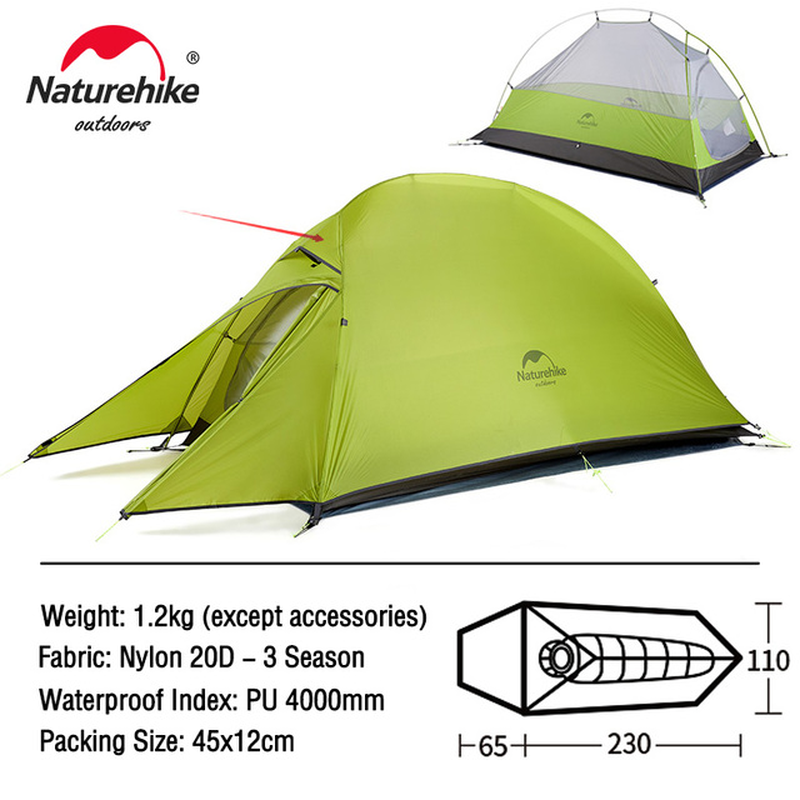 Cloud up Series Tent Ultralight 20D Nylon Camping Tent Waterproof Outdoor Hiking Travel Tent Backpacking Cycling Tent