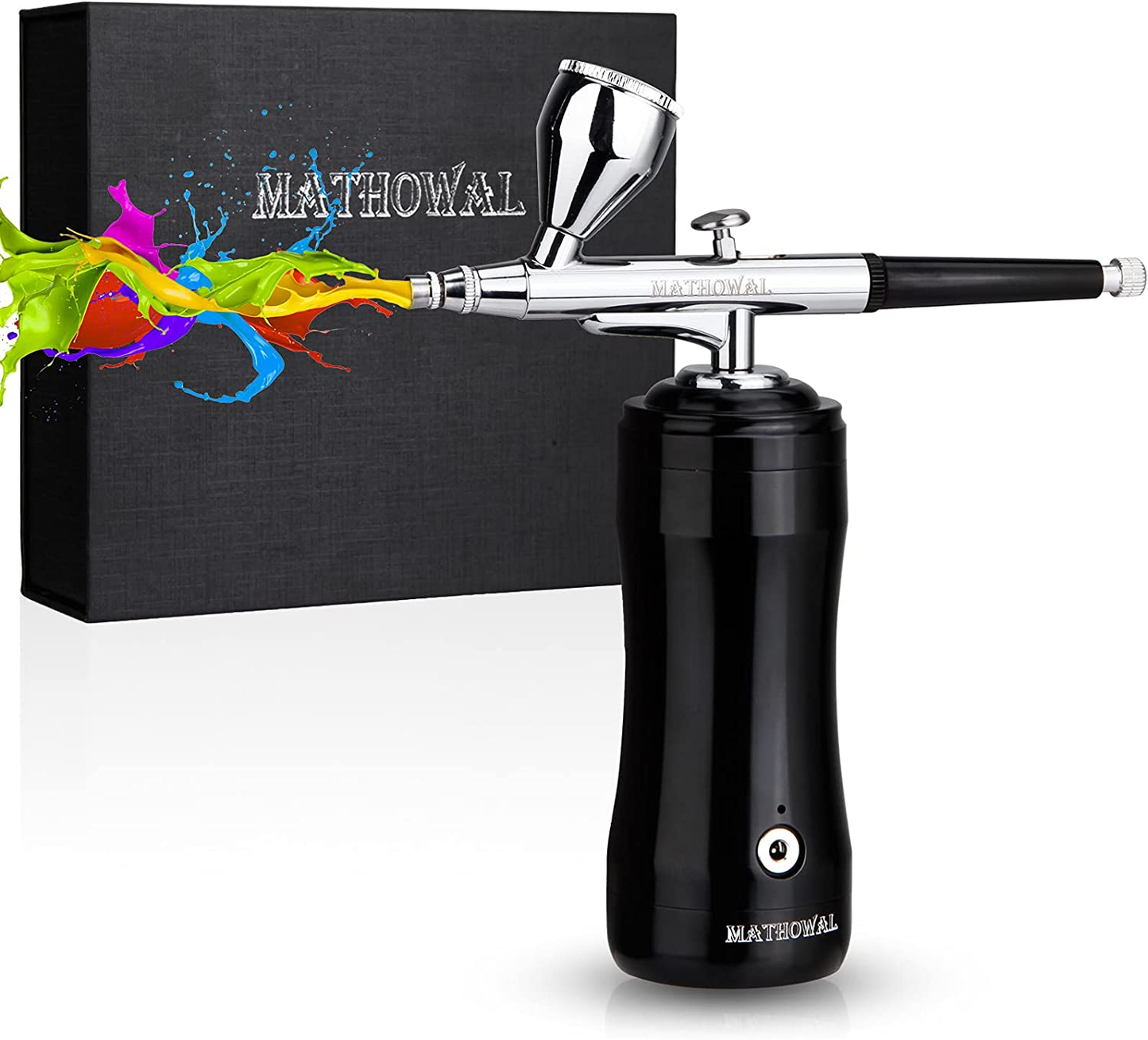 Portable Cordless Rechargeable 0.3Mm Auto Airbrush Gun with Air Compressor for Makeup,Nail Art,Cake Decor