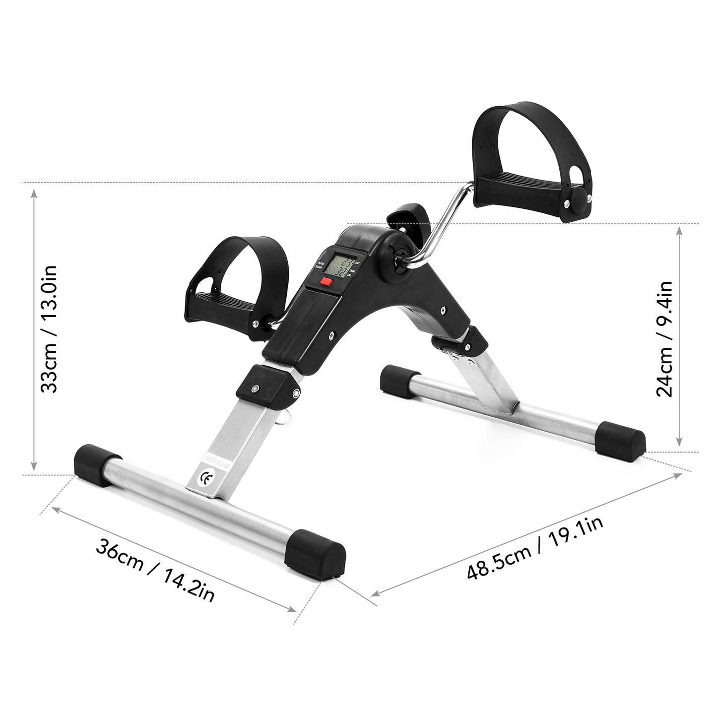 Folding Fitness Pedal Stepper Exercise Machine LCD Indoor Cycling Bike Stepper W/ Adjustable Resistance for Home Office Gym