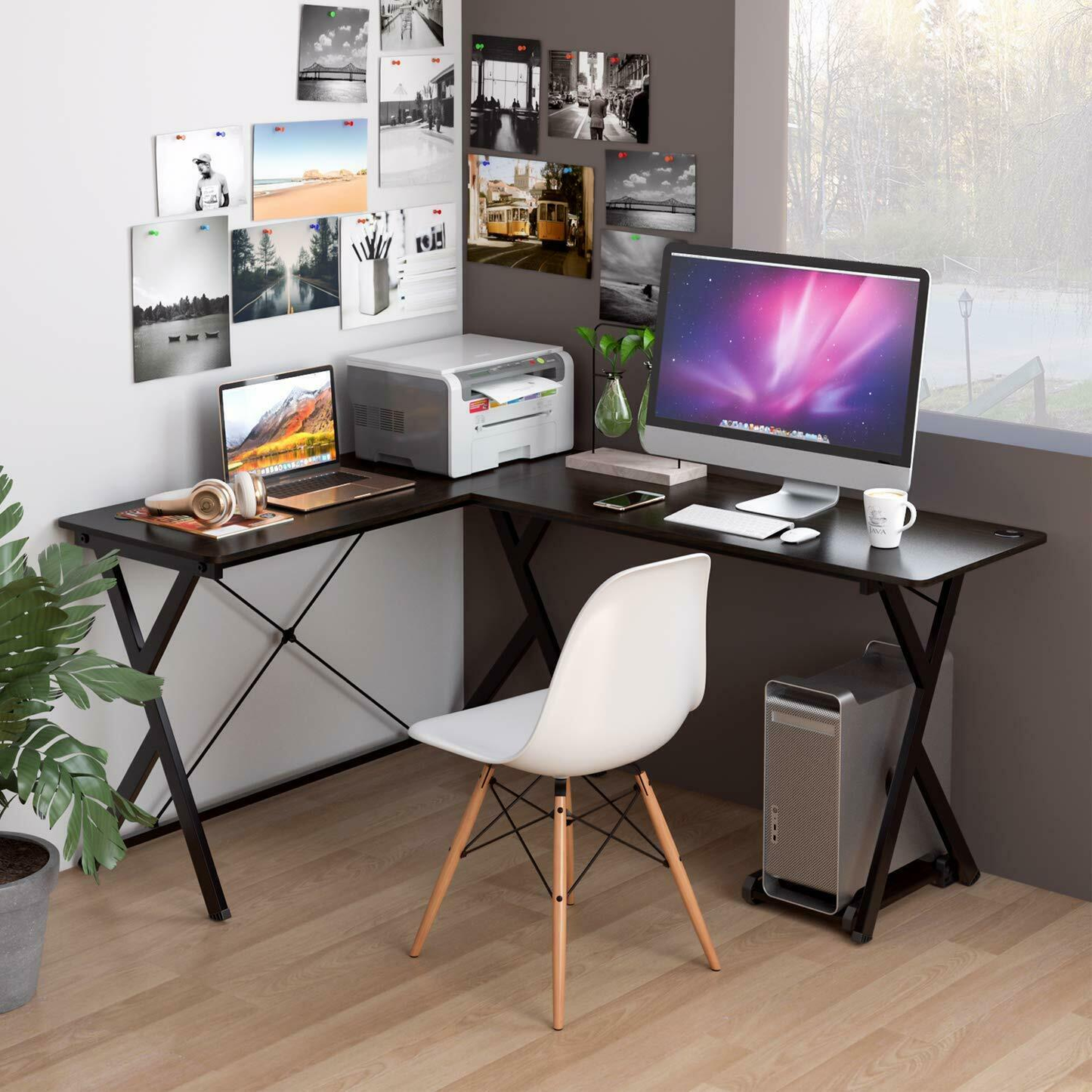 L Shaped Desk Home Office Desk PC Computer Gaming Laptop Table Workstation