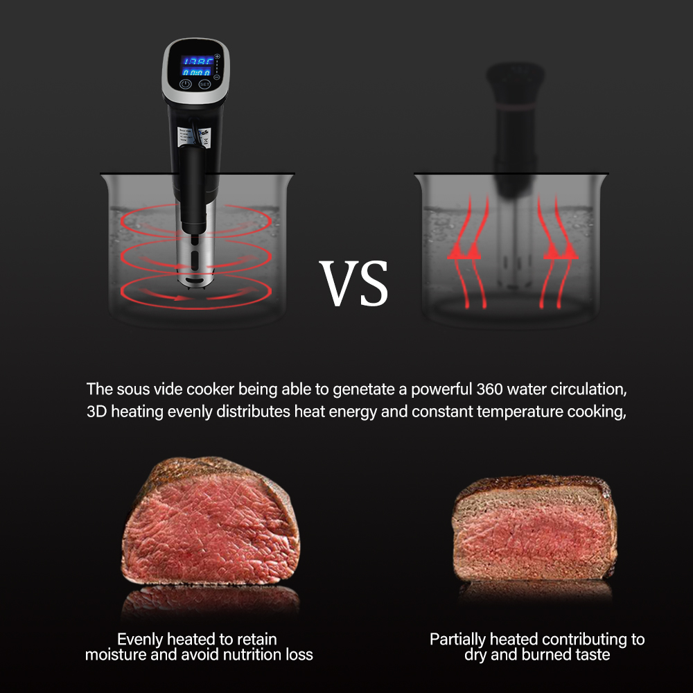 2.55 Generation IPX7 Waterproof Vacuum Sous Vide Cooker Immersion Circulator Accurate Cooking with LED Digital Display