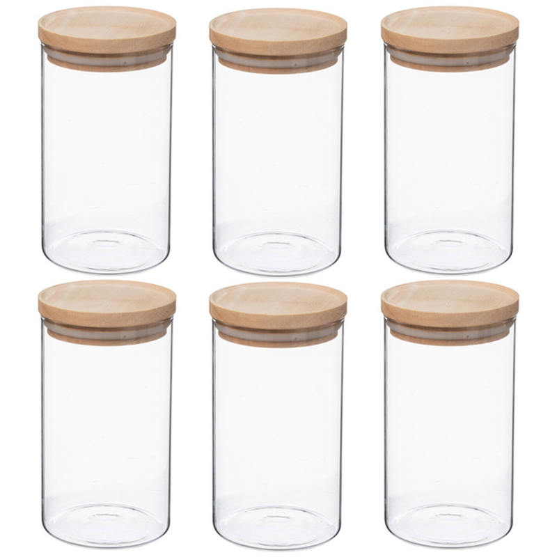 Glass Jars with Wooden Lid or Stainless Steel  Hermetics to Store Any Product