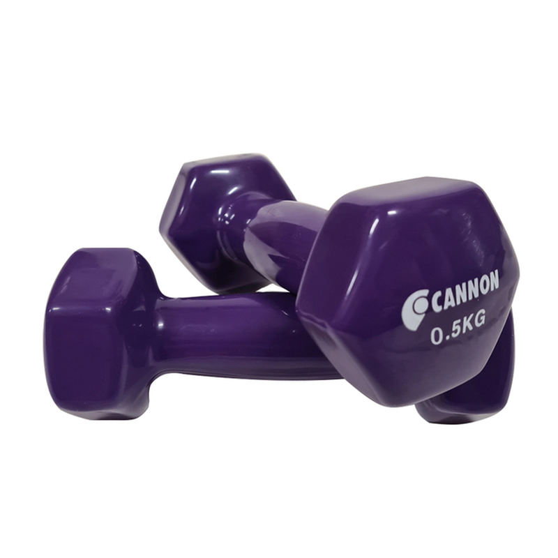 Set of Two Vinyl Weights, 1, 1.5, 2, 3, 4, 5Kg, Gym Dumbbell Set for Fitness and Muscle Training, Vinyl Hexagonal Weights, Sport Material.