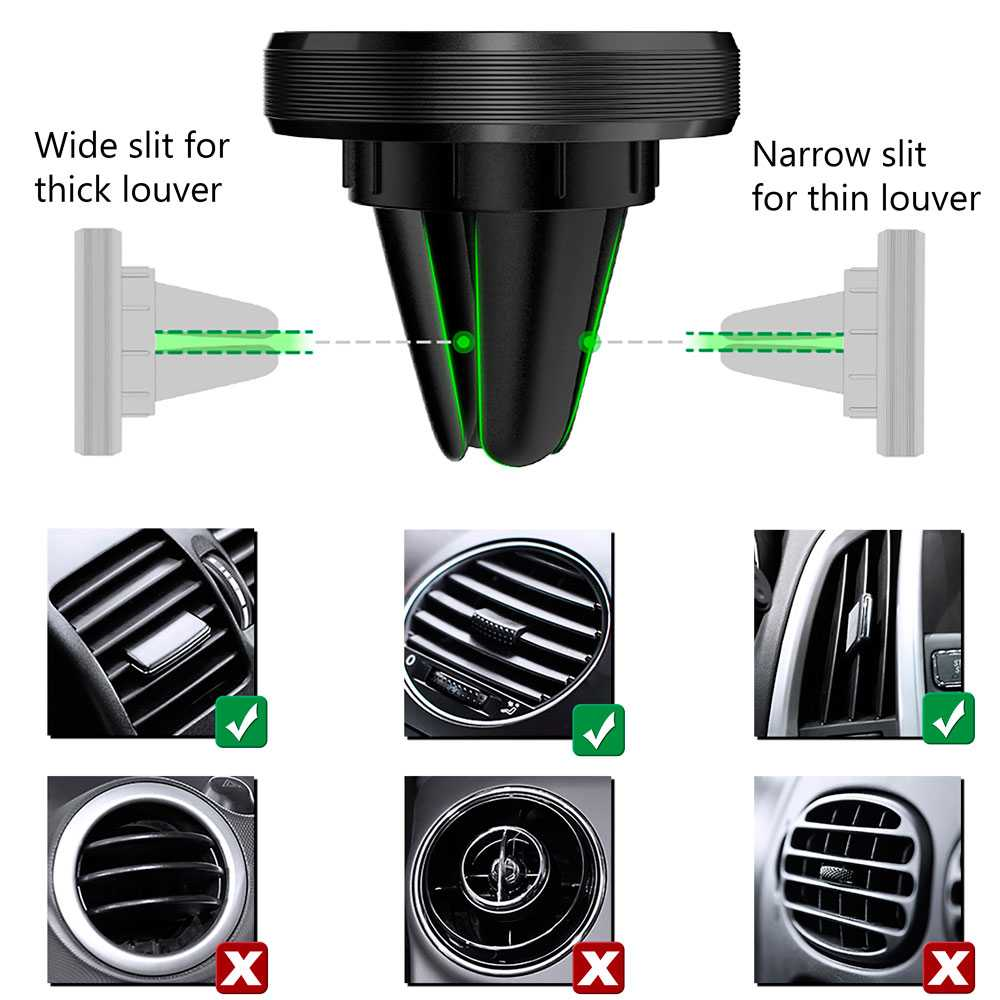 Air Vent Holder 360º in Car Magnetic Rotative Universal for Smartphones Black