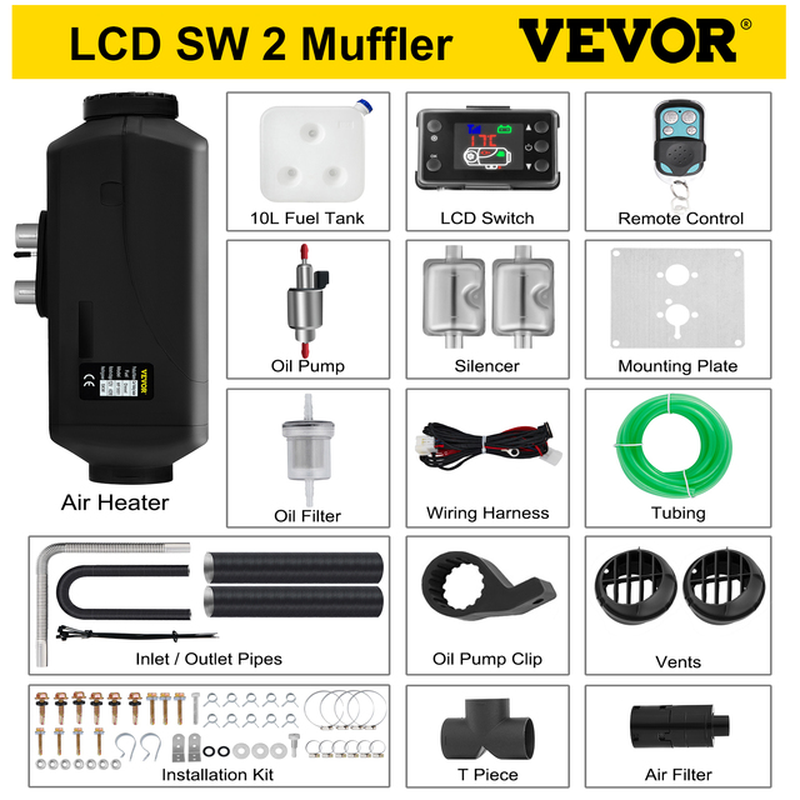 5KW Car Heater 12V Air Diesel Heater for Bus Auto Boats Yacht Motorhome Trailer Trucks RV 5000W Air Diesel Parking Heater