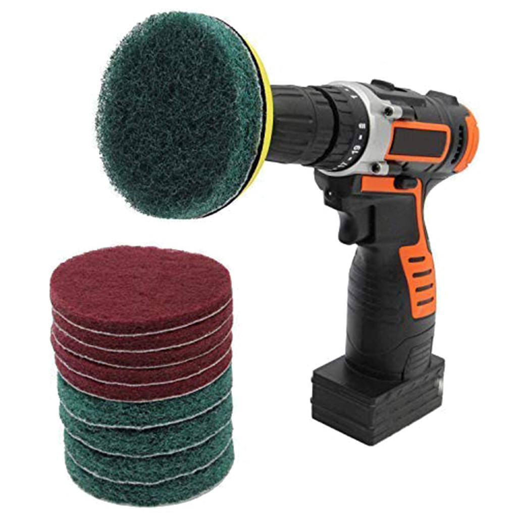 Drill Brush Scrub Pads 11 Piece Power Scrubber Cleaning Kit All Purpose Cleaner Scrubbing Cordless Drill for Cleaning Pool