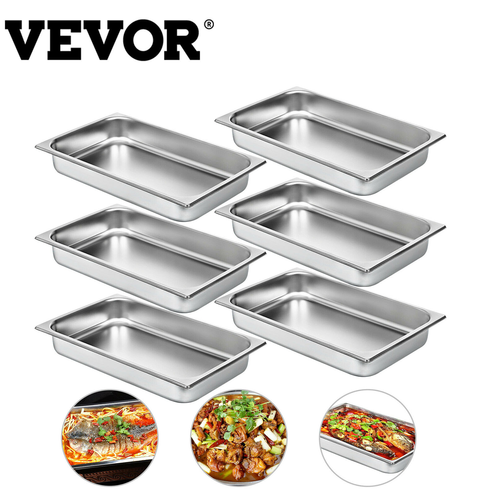 Buffet Chafing Dishes 8.5L-20.5L Gastronorm Pans Steam Table Pans Tray Stainless Steel Food Container for Party BBQ Baking