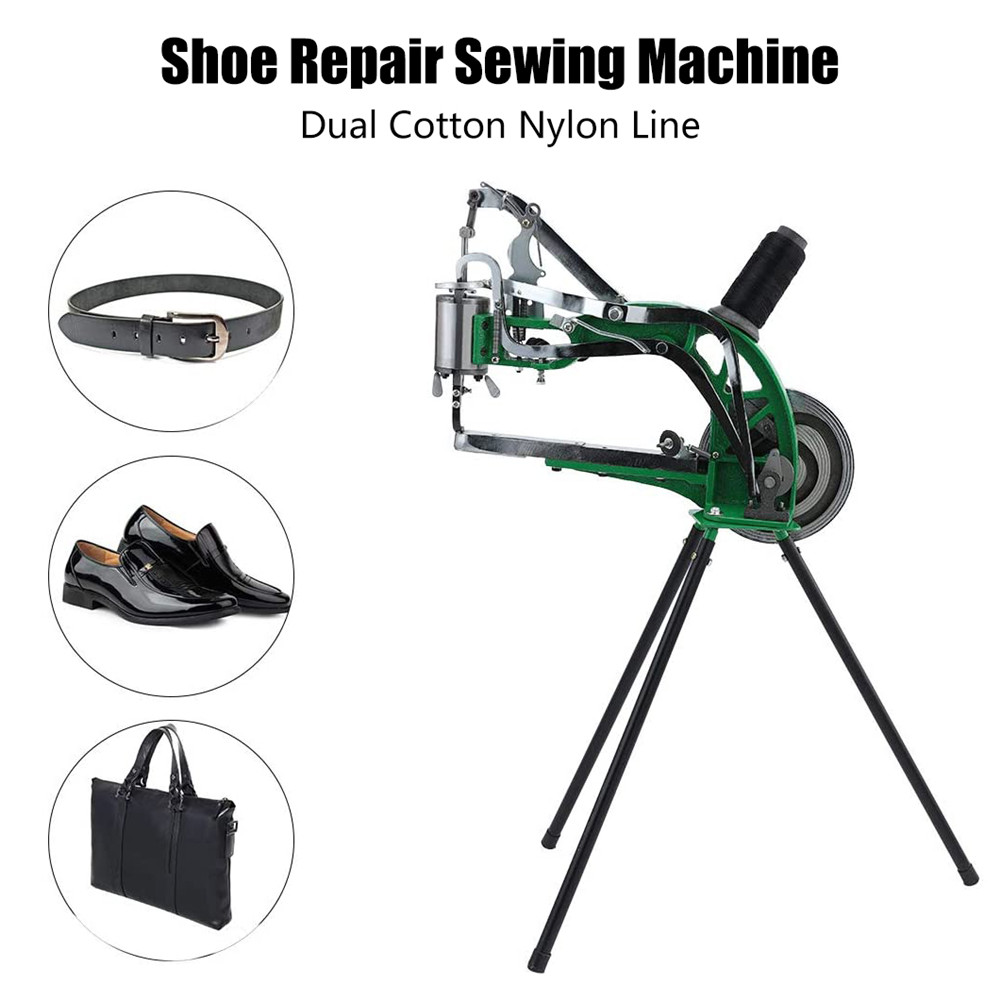 Hand Machine Cobbler Shoe Repair Machine Manual Shoe Mending Cobbler Dual Cotton Nylon Line Shoe Sewing Shoes Bags Cloth Leather