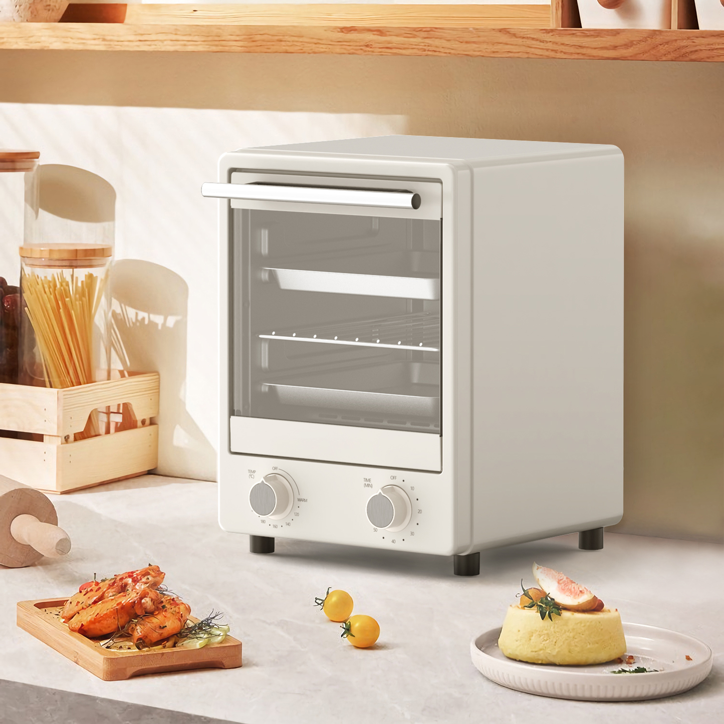 900W Convection Oven 12L Compact Convection Fryer for Broil/Bake/ Broil/ Tumble Dry, Recirculating Toaster Oven with Gri