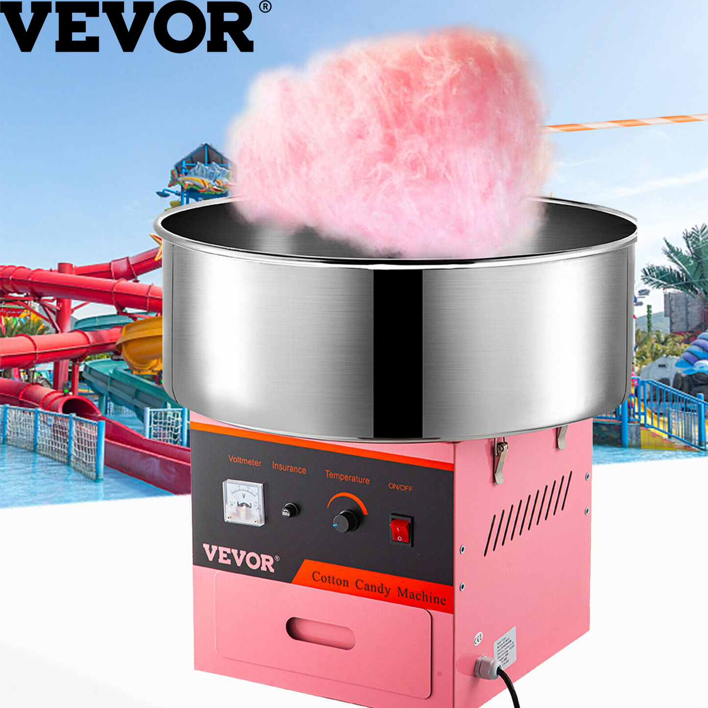 Electric Cotton Candy Machine Commercial Sugar Candy Floss Maker Temperature Controls for Party Festival Carnival Home DIY