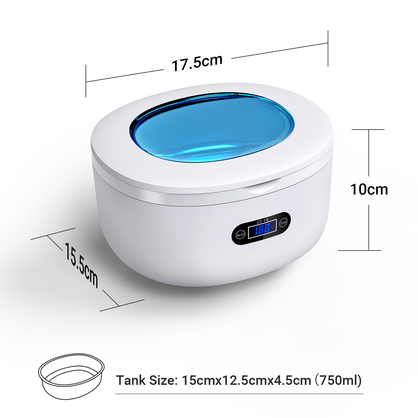 Ultrasonic Cleaner Portable 40000Hz High Frequency Vibration Cleaning Machine Jewelry Glasses Watch Cleaning