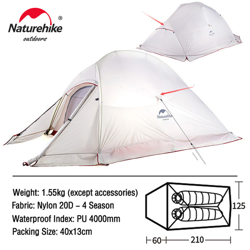 Cloud up Series Tent Ultralight 20D Nylon Camping Tent Waterproof Outdoor Hiking Travel Tent Backpacking Cycling Tent