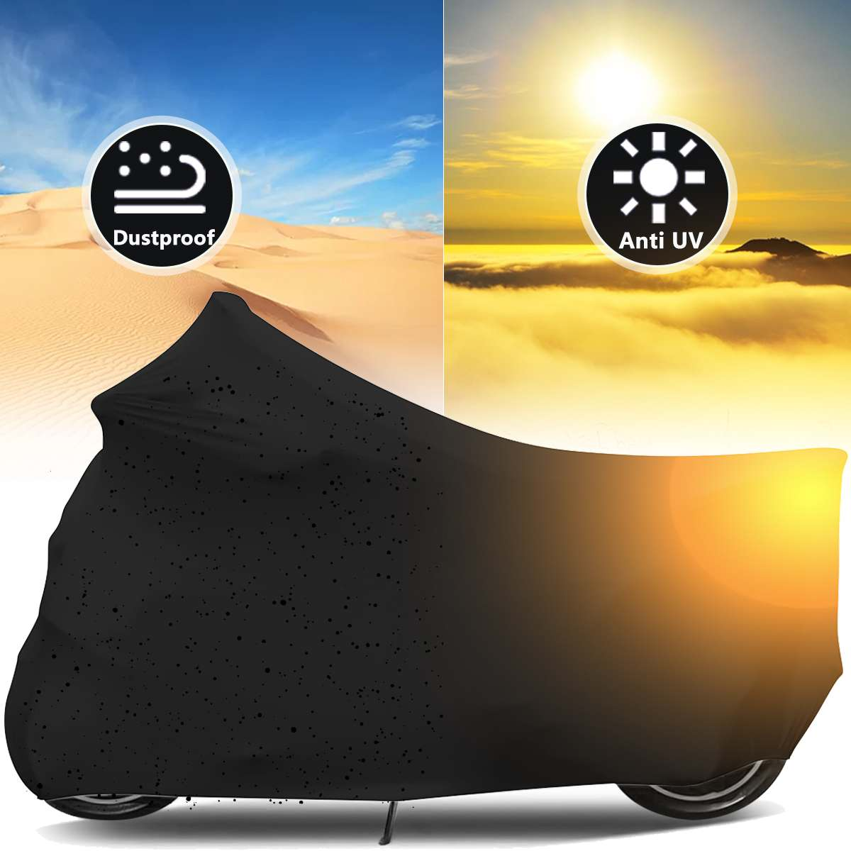 Elastic Fabric Motorcycle Cover Sunshade Anti-Uv Protector Dust-Proof Covers Ice Snow Resistant Indoor Outdoor Protection