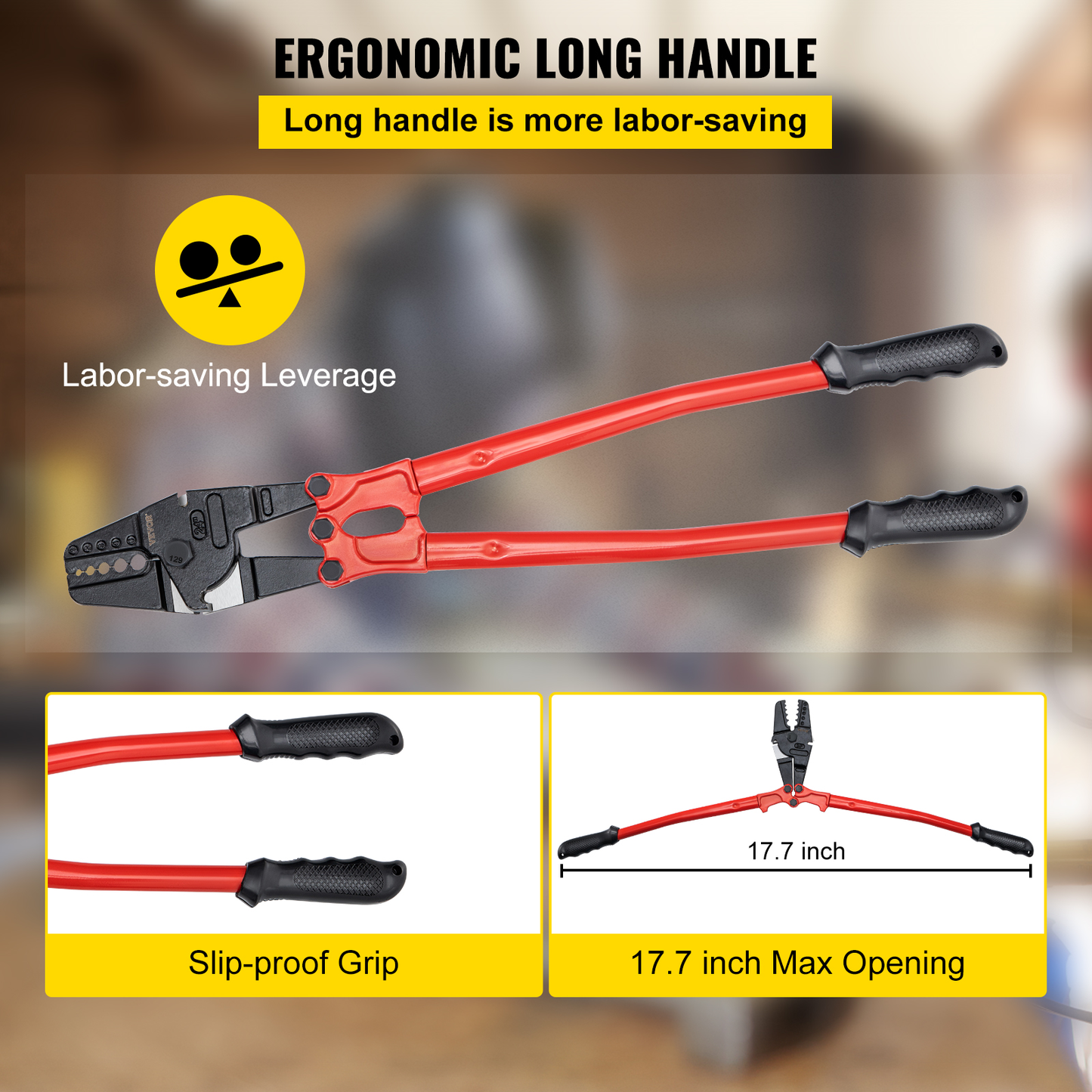 24/30Inch Wire Rope Swager Crimper Tool Insulated Handle Aluminum Copper Cable Fishing Dual Sleeves Cutter Crimping Pliers