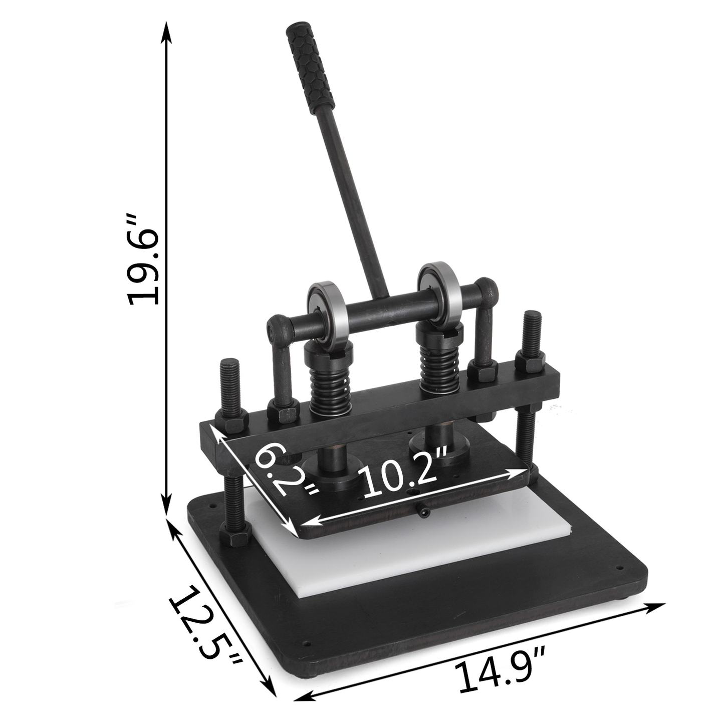 Leather Cutting Cold Drawn Steel with 260 X 150 MM Black Upper Platen Manual Die Cutter Embossing Machine PVC Paper