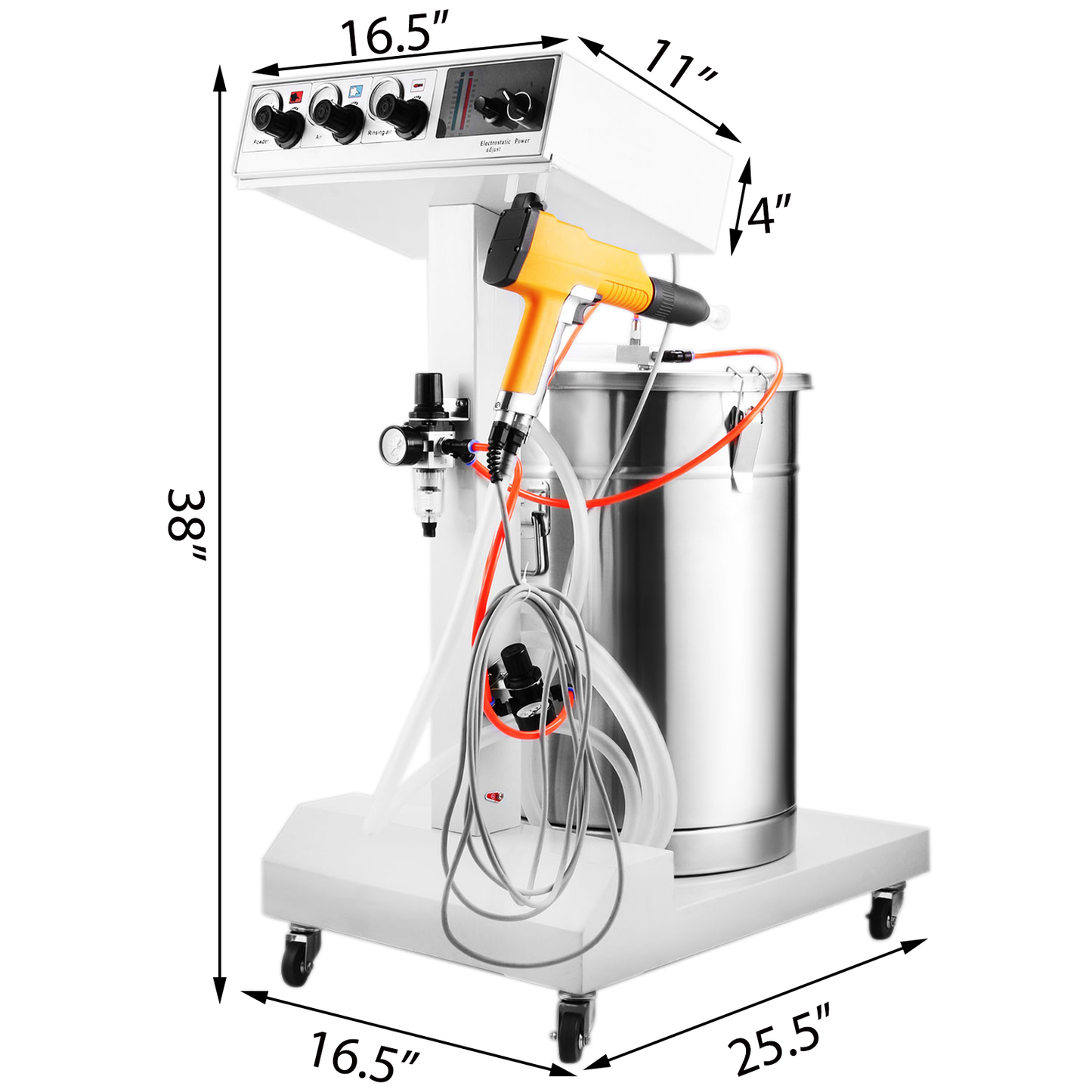 WX-101 Electrostatic Powder Coating System Machine 45L with Spraying Gun Sprayer 550G (40W 50L) Capacity