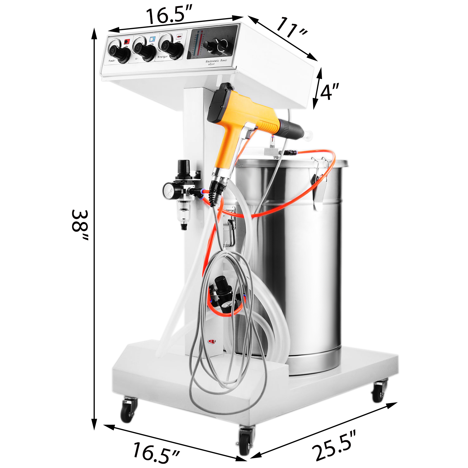 WX-101 Electrostatic Powder Coating System Machine 45L with Spraying Gun Sprayer 550G (40W 50L) Capacity