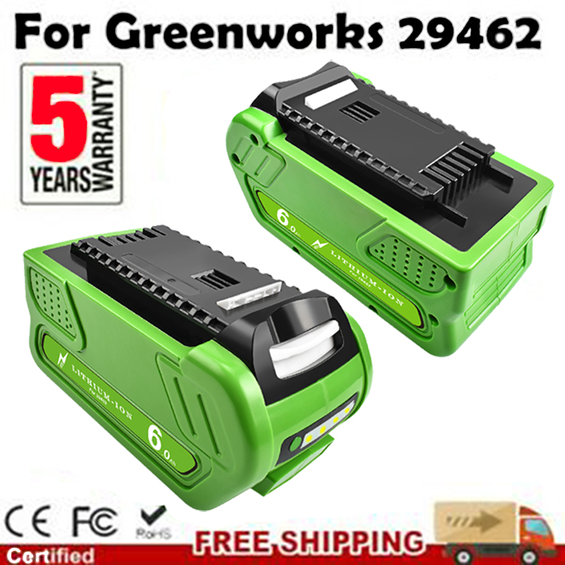 40V 6000Mah Rechargeable Replacement Battery for Creabest 200W Greenworks G-MAX GMAX 29462 29472 22272 Battery 29717