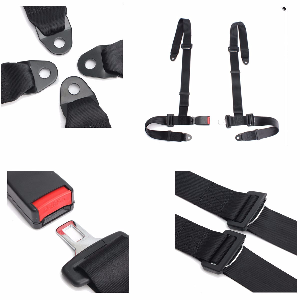 Universal 3 4 Point Fixing Quick Release Racing Car Seat Belt Harness Adjustable Harness Safe Shoulder Strap